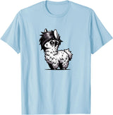 Emo Llama Tees Cute Emo Llama Kawaii Kids Boys Girls T-Shirt - Baby Blue