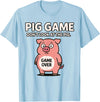 Cute Pig Tees for Men and Women Funny Pig Game T-Shirt - Baby Blue