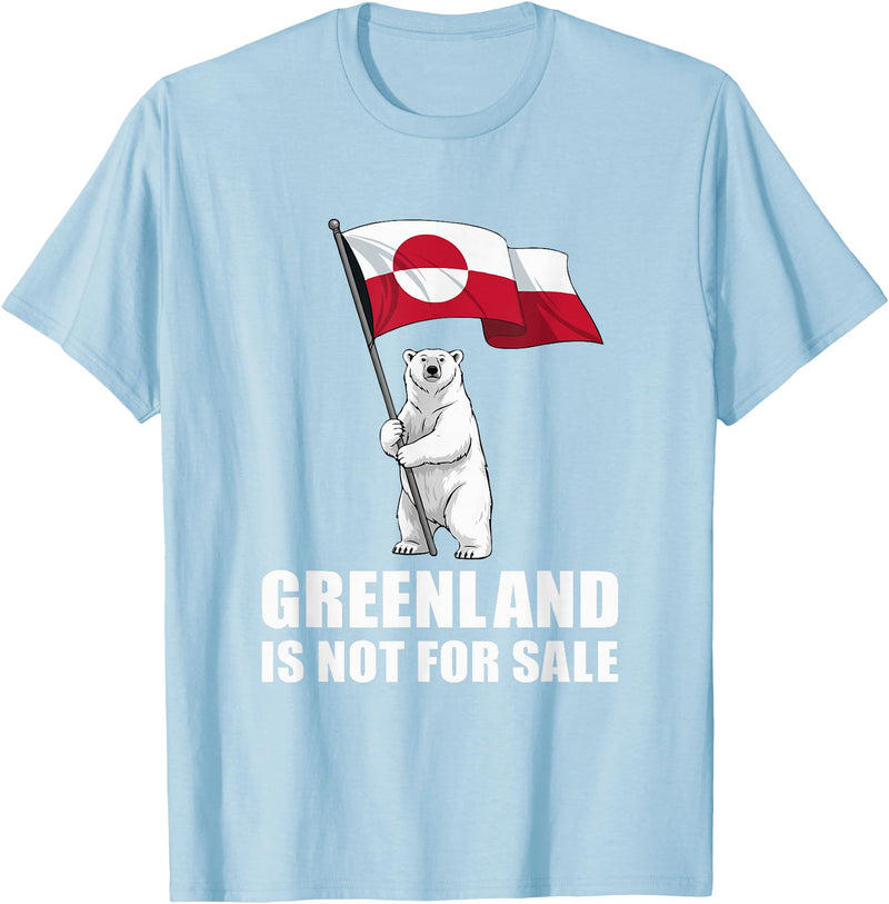 Greenland is not for sale shirt for men and women Greenland Not for Sale Greenland Flag Bear Greenlanders T-Shirt - Baby Blue