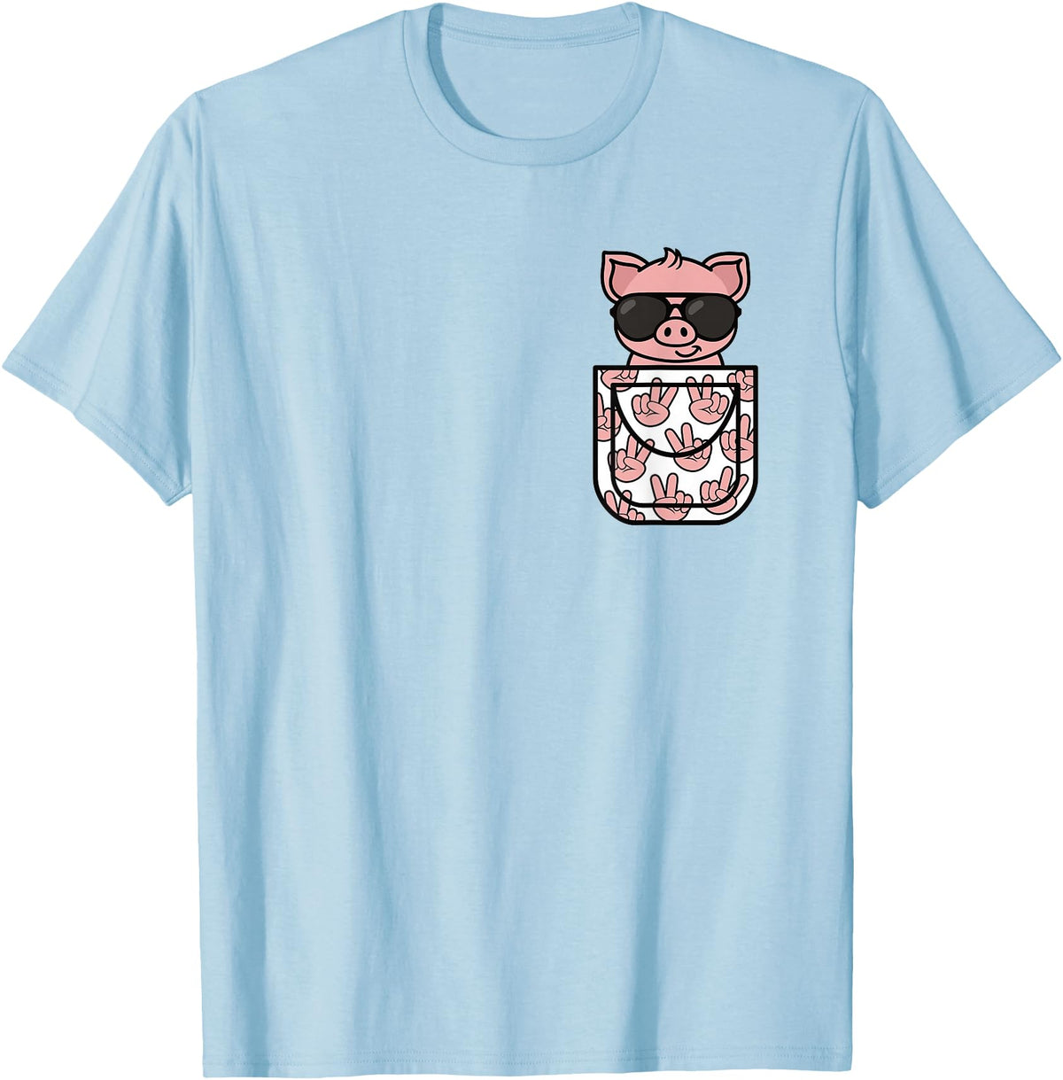 KATYLIN Funny Pig Pocket Pig Lover Men Women Boys Girls Kids T-Shirt - Baby Blue
