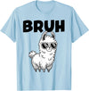 Bruh Llama Sunglasses by LazyPanda Bruh Llama Funny Alpaca Llama Boys Kids Girls Trendy Graphic T-Shirt - Baby Blue