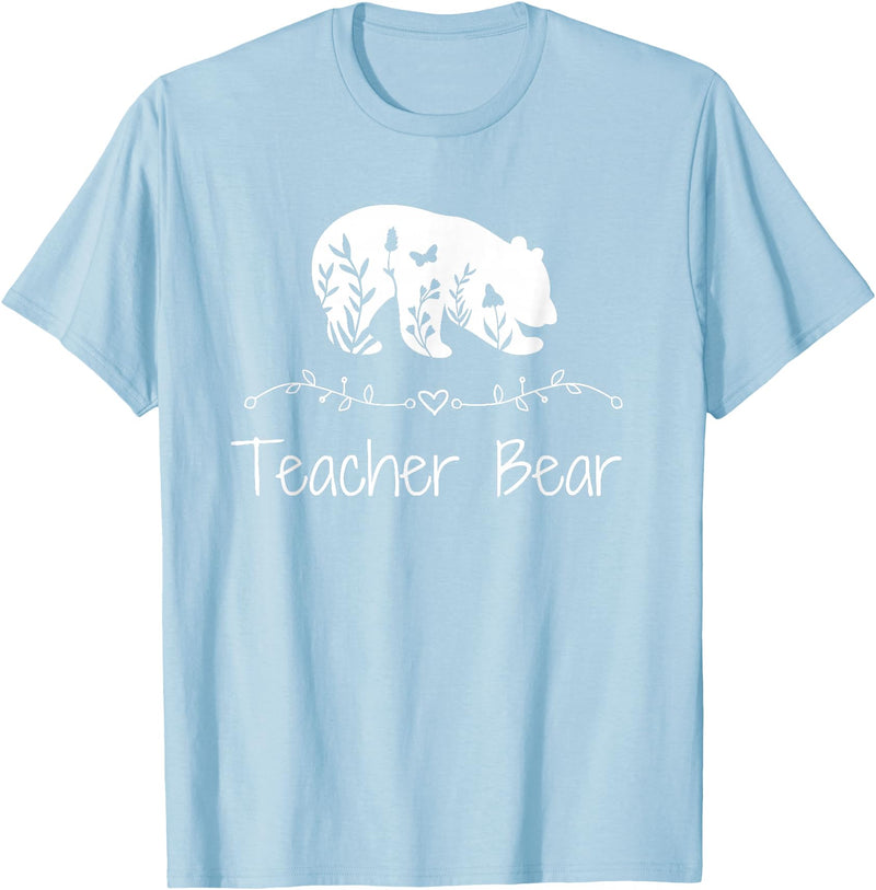 Teacher Bear Funny Teachers back to school Gifts Teacher Bear For Educators - Teacher Appreciation T-Shirt - Baby Blue