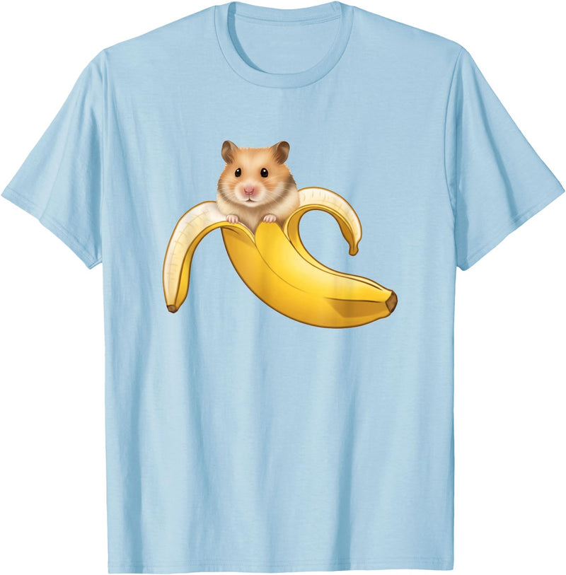 Funny Hamster Lovers Banana Boys Girls Kids Cute T-Shirt - Baby Blue