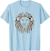 Teeshire Lion Head Tshirts Silver Lion Head Portrait Safari Animal Novelty Gift T-Shirt T-Shirt - Baby Blue