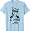 Pretees No Drama Llama Graphic Funny Llama T-Shirt - Women's Adult Unisex-Adults Grey Small Classic Fit Crew Neck Short Sleeve - Baby Blue