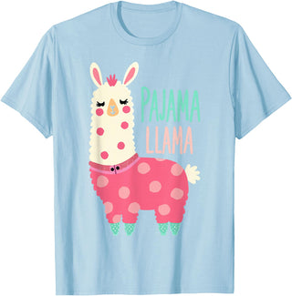 Two Suns Llama Design Lama Pajama T-Shirt - Baby Blue