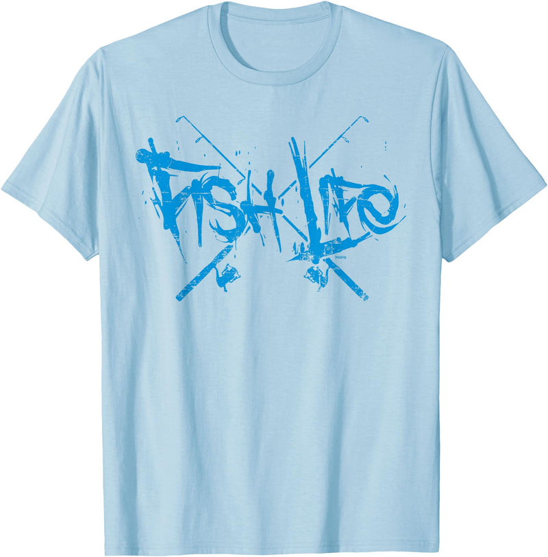 NOFO Clothing Co Fish Life, Fishing T-Shirt T-Shirt - Baby Blue