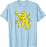 Superdesigns Gold Lion Rampant T-Shirt - Baby Blue