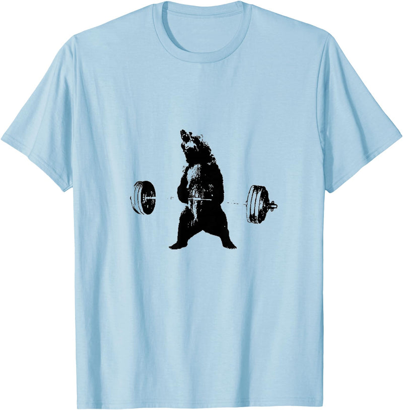 Lifting Motivation Bear Powerful Grizzly Bear Lifting Training T-Shirt T-Shirt - Baby Blue