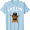 Hamster Deadlift Training Funny Cute Rat Weightlifting Meme T-Shirt - Baby Blue