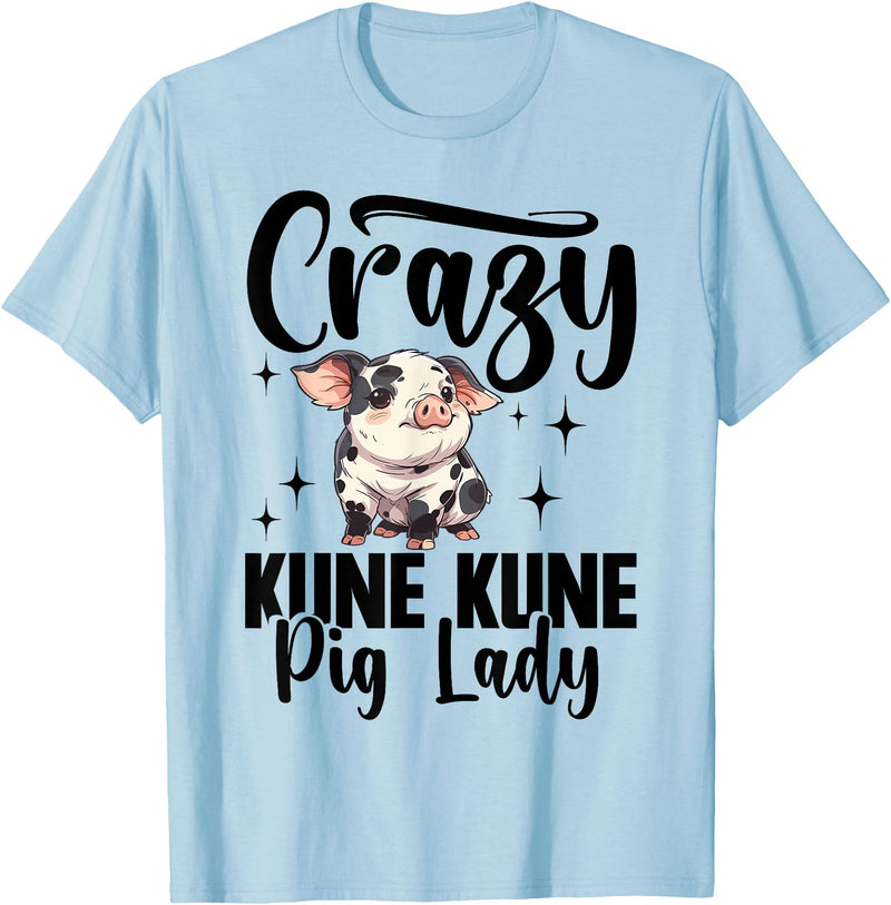Kune Kune Pig Accessories & KuneKune Clothes Kune Kune Pig Girl Accessories for Women Kunekune Pig T-Shirt - Baby Blue