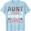 Funny Cow Birthday Family Matching Tee Aunt Of The Birthday Girl Cow Birthday Farm Animal T-Shirt - Baby Blue