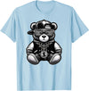 Teddy Bear Hip Hop Lovers Men Women & Kids Funny Hip Hop Teddy Bear 90s Graffiti Art Rap Lover Gangsta T-Shirt - Baby Blue