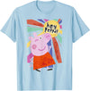 Peppa Pig Hey Peppa Colorful Sunshine Striking Pose Portrait T-Shirt - Baby Blue