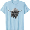 Scottish Highland Cows by brodyquixote Hamish The Scottish Highland Cow Portrait T-Shirt - Baby Blue