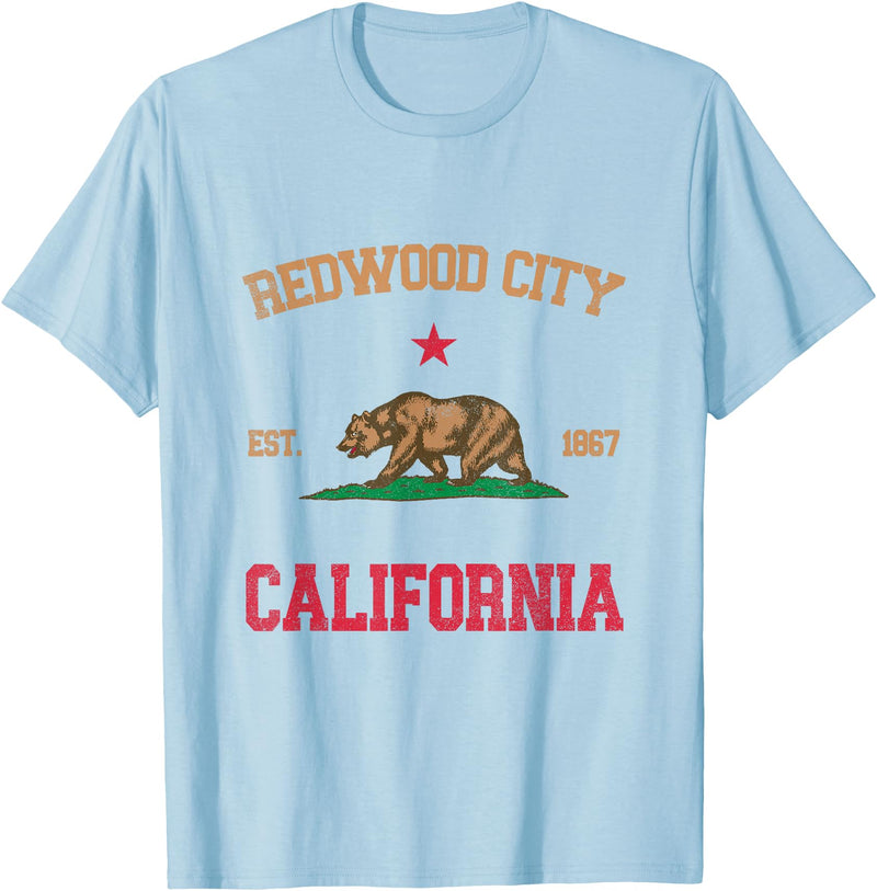 Redwood City California CA Designs Redwood City California T-Shirt - Baby Blue