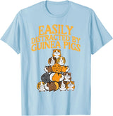 Guinea Pig Shirts For Men Women Kids Gift Easily Distracted by Guinea Pigs Funny Cavy Men Women Kids T-Shirt - Baby Blue