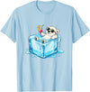 Cool Polar Bear Summer Vibes Chill Ice Cube Lazy Polar Bear in Ice Cube Tropical Cocktail T-Shirt - Baby Blue