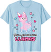 Just A Girl Who Loves Llamas BW Art Llama Girl Shirt Just A Girl Who Loves Llamas Cute T-Shirt - Baby Blue