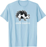 Pork Cupine Shirts Funny Pork-Cupine Shirt - Porcupine and Pig Tee T-Shirt - Baby Blue