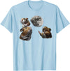 Funny Guinea Pig Lover Gifts 3 Guinea Pigs Moon Howling Funny Rodent For Men, Women, Kid T-Shirt - Baby Blue