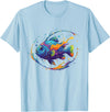 Colorful Tropical Fish Ocean Splash Rainbow Aquarium Fish Ocean Vibes T-Shirt - Baby Blue