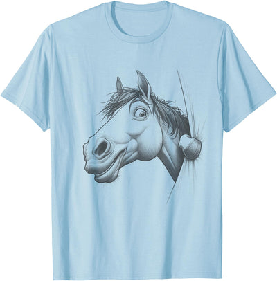 Animal Lover Themed Graphic Art Designs Funny Horse Peeking Design Equestrian T-Shirt