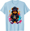 Hip Hop Teddy Bear Aesthetic Wear Co. Hip Hop Bear Colorful Teddy Bear With Hoodie Baseball Cap T-Shirt - Baby Blue
