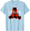 Buffalo Plaid Bear Designs Sugar Nickname Bear Buffalo Plaid Design T-Shirt - Baby Blue
