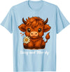 Sassy Moo-dy Cute Highland Cow Tees Sassy and Moo-dy Highland Cow Funny Farm Animal Art T-Shirt - Baby Blue