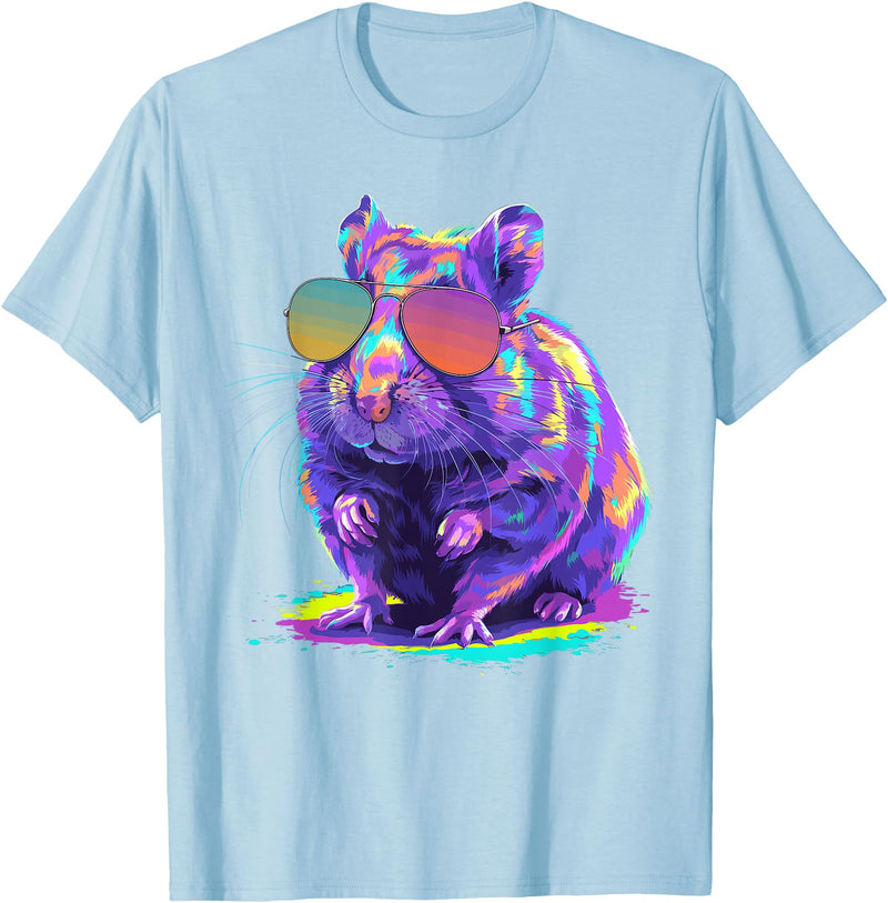 Cute Hamster Art for Men Women Kids Syrian Hamster Lover T-Shirt - Baby Blue