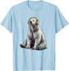 Arctic Wildlife Music Lover Designs Polar Bear Headphones Music Lover Funny Arctic DJ T-Shirt - Baby Blue