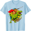 Funny Hamster Guinea Pig Tees Co Funny Guinea Pig Riding Dinosaur T-Rex Hamster Furry Potato T-Shirt - Baby Blue