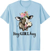 Funny Cow Design Cow Hay Girl Hay T-Shirt Funny Cow Lovers Heifer Gifts Tee T-Shirt - Baby Blue