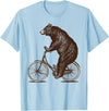 thechicgeek Bear on Bike Cute Grizzly Bicycling T-Shirt - Baby Blue