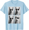 Funny Animal Selfie Booth Tee Cool Llamas Sunglasses Jungle Animal Meme Selfie Booth T-Shirt - Baby Blue