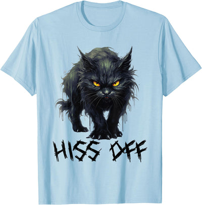 Black Cat Black Angry Cat Hiss Off Hiss Off Cat T-Shirt