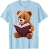 Funny Teddy Bear reading a book: Graphic for bear lovers T-Shirt - Baby Blue