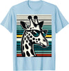 DESIGN BY TEERA Funny Giraffe Vintage Sunglasses African Animal Lover T-Shirt - Baby Blue