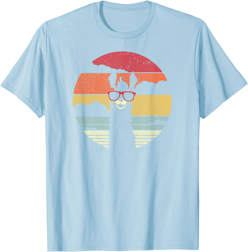 Pack A Punch Llama, Retro Style Alpaca T-Shirt - Baby Blue