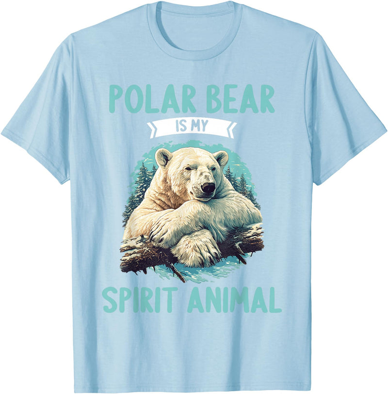 Polar Bears Polar Bear Lovers Shop Polar Bears Polar Bear is my spirit animal T-Shirt - Baby Blue