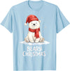 Christmas Pajama Xmas Party Candy Cane Gingerbread Cute Beary Christmas Polar Watercolor Xmas Holiday T-Shirt - Baby Blue