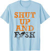 Green Cow Land Shut Up And Fish Distressed apparel T-Shirt - Baby Blue