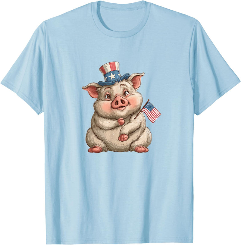 USA Pig Outfit Awesome US Pig T-Shirt - Baby Blue