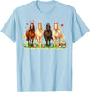 Easter Day Bunny Rabbit Horse Lover Equestrian Horse Riding T-Shirt in Baby Blue