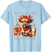 Cute Highland Cow I'm Not A Mess I'm Not A Hot Mess I'm A Spicy Disaster Cheeky Highland Cow T-Shirt - Baby Blue