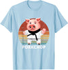 Animals Puns Pig Karate Pork Chop Pun T-Shirt - Baby Blue