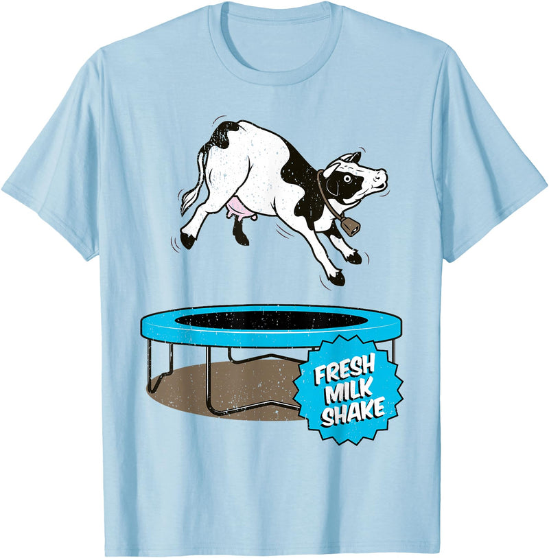 Cow Milkshake Milkshake Humor Cow T-Shirt - Baby Blue