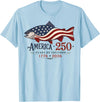 250 America Years 1776 2026 Fishing USA Flag Fisherman T-Shirt - Baby Blue