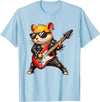Hamster Electric Guitar Concert Music Lover Men Women Kids T-Shirt - Baby Blue